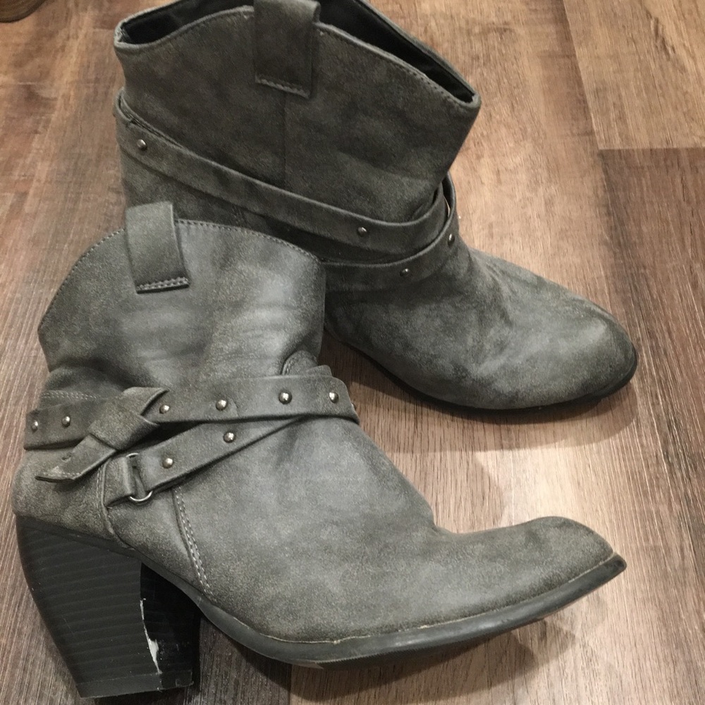 Grey ankle boots